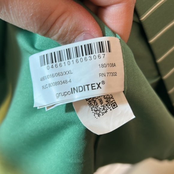 Zara green with white stripes halter low cut top blogger favourite size XXL - Picture 4 of 5